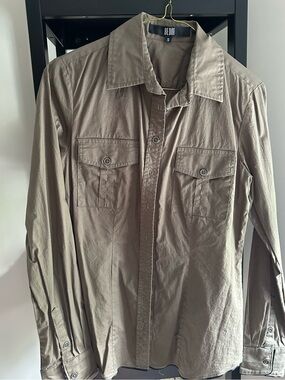 Bedo Women's Olive Green Button-Down Utility Shirt